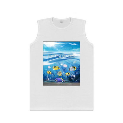 Frutiger Aero Retro Underwater Tropical Fish Men Tank Top
