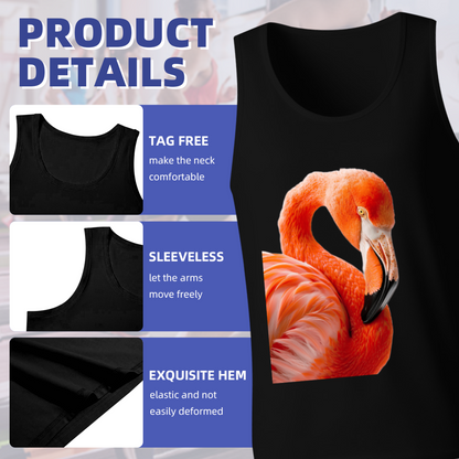 Vivid Real Flamingo Portrait Sleeveless Tank For Men