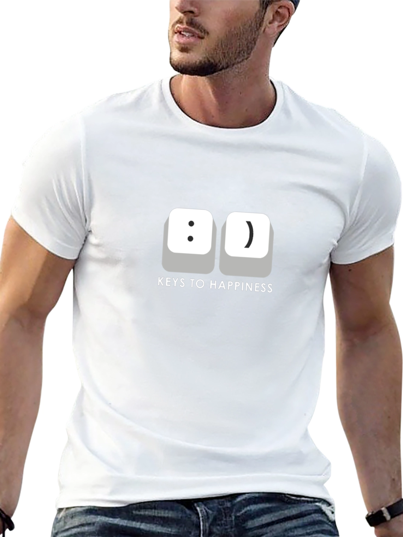 Keys to Happiness T-Shirt -  Funny Computer Geek Tee