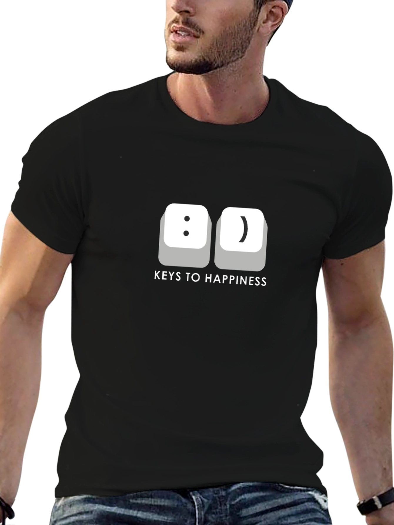 Keys to Happiness T-Shirt -  Funny Computer Geek Tee