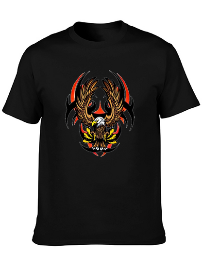 Eagle Graphic Black Tee - Bold Tribal Design