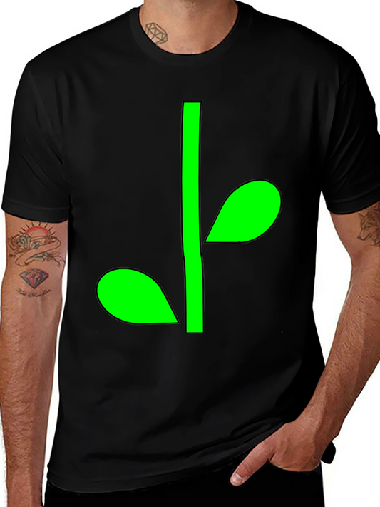 Green Sprout Graphic Black T-Shirt