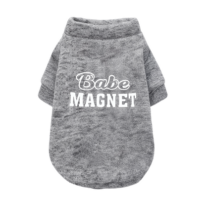 Babe Magnet Trendy Letter Print Black Pet Cute Sweater
