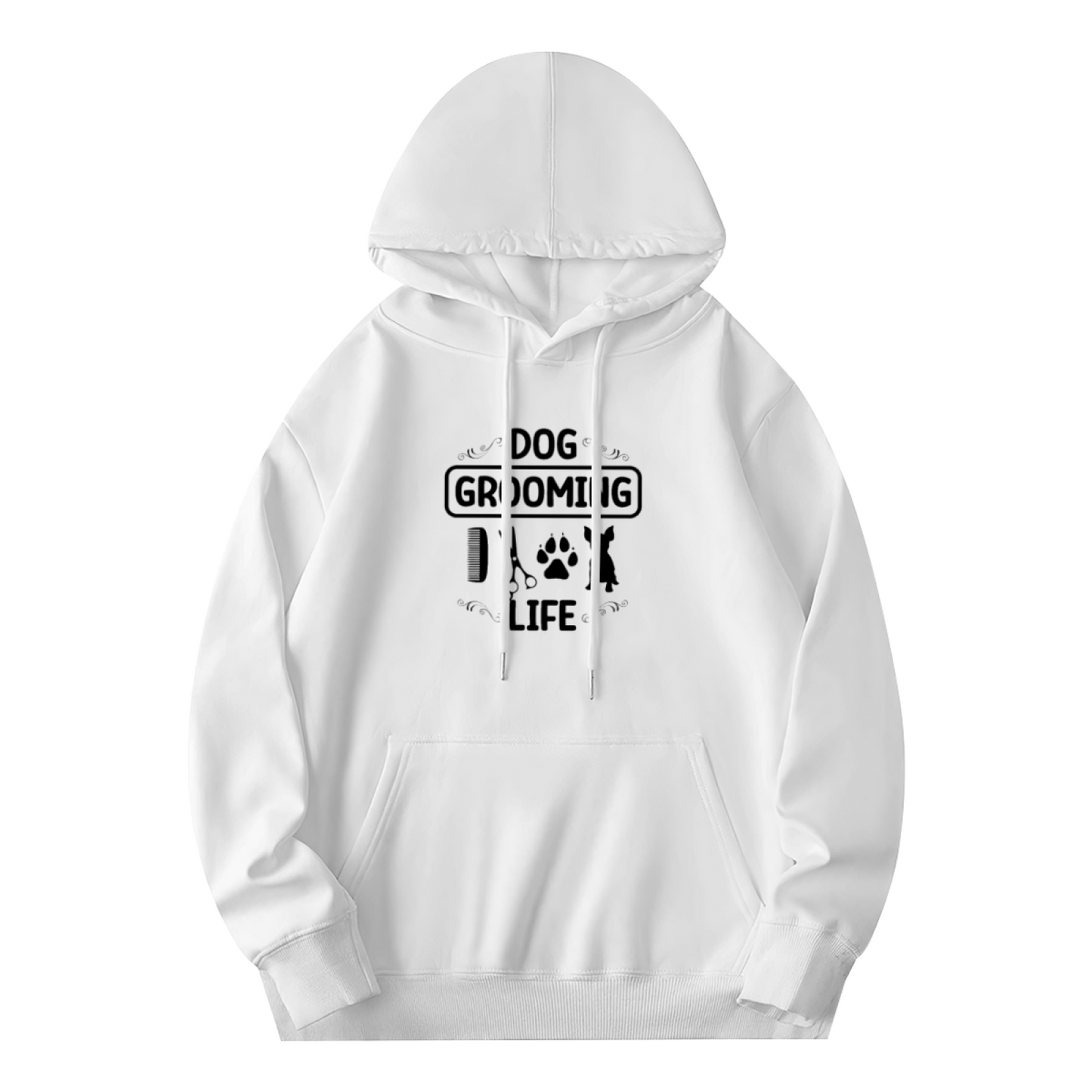 Dog Grooming Life Pet Lover White Unisex Hoodie, Extra Soft Comfort Fabric