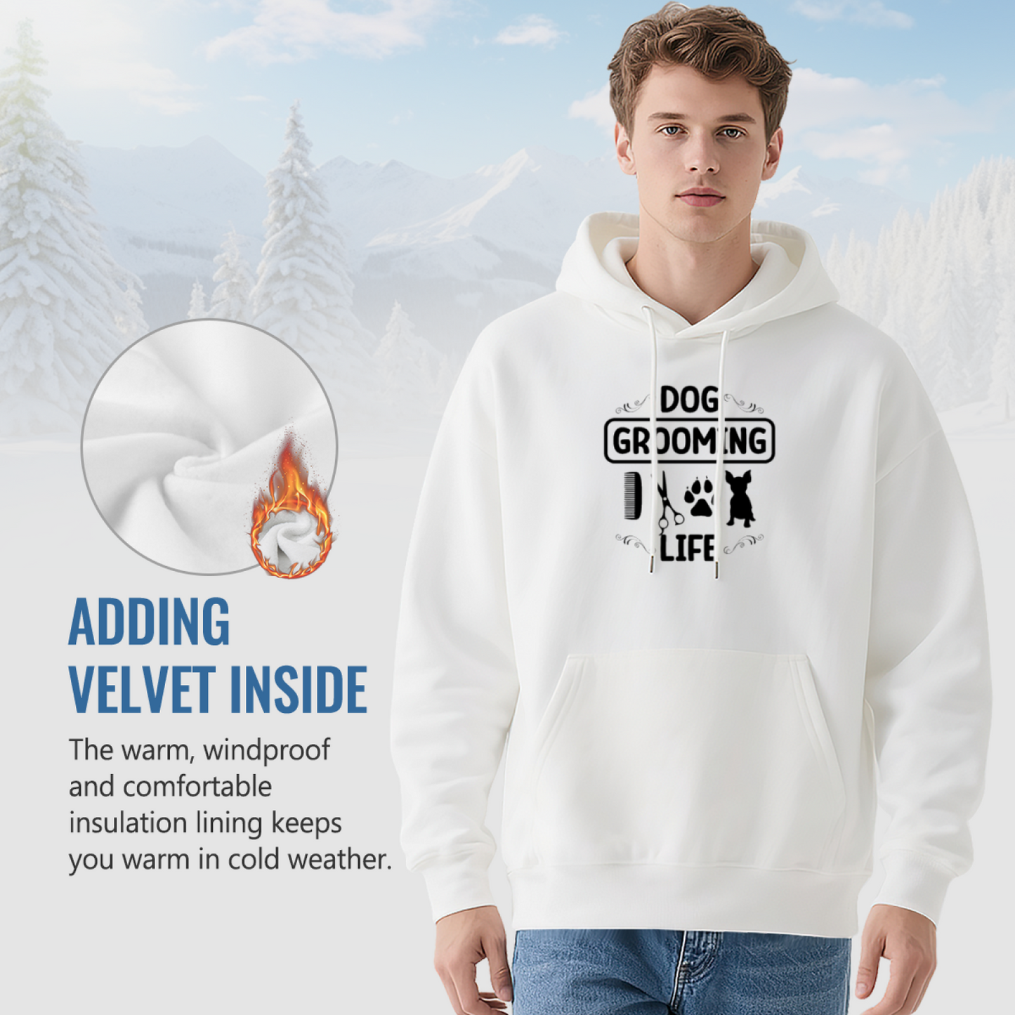 Dog Grooming Life Pet Lover White Unisex Hoodie, Extra Soft Comfort Fabric