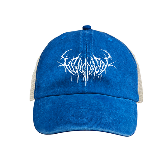 Extreme Metal Thorn Font Vintage Washed Mesh Trucker Hat Rock Streetwear Cap