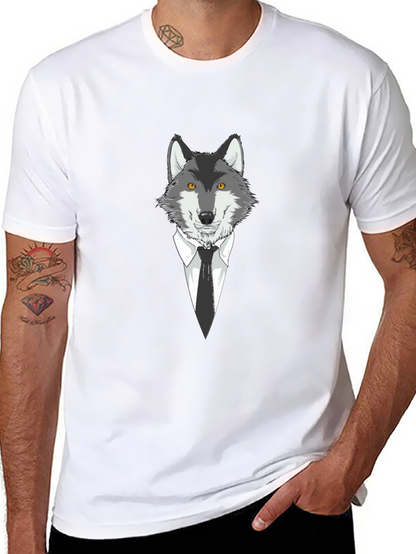 Wolf in Suit Graphic Tee - Mens Black T-Shirt