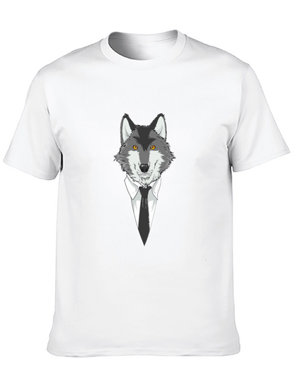 Wolf in Suit Graphic Tee - Mens Black T-Shirt