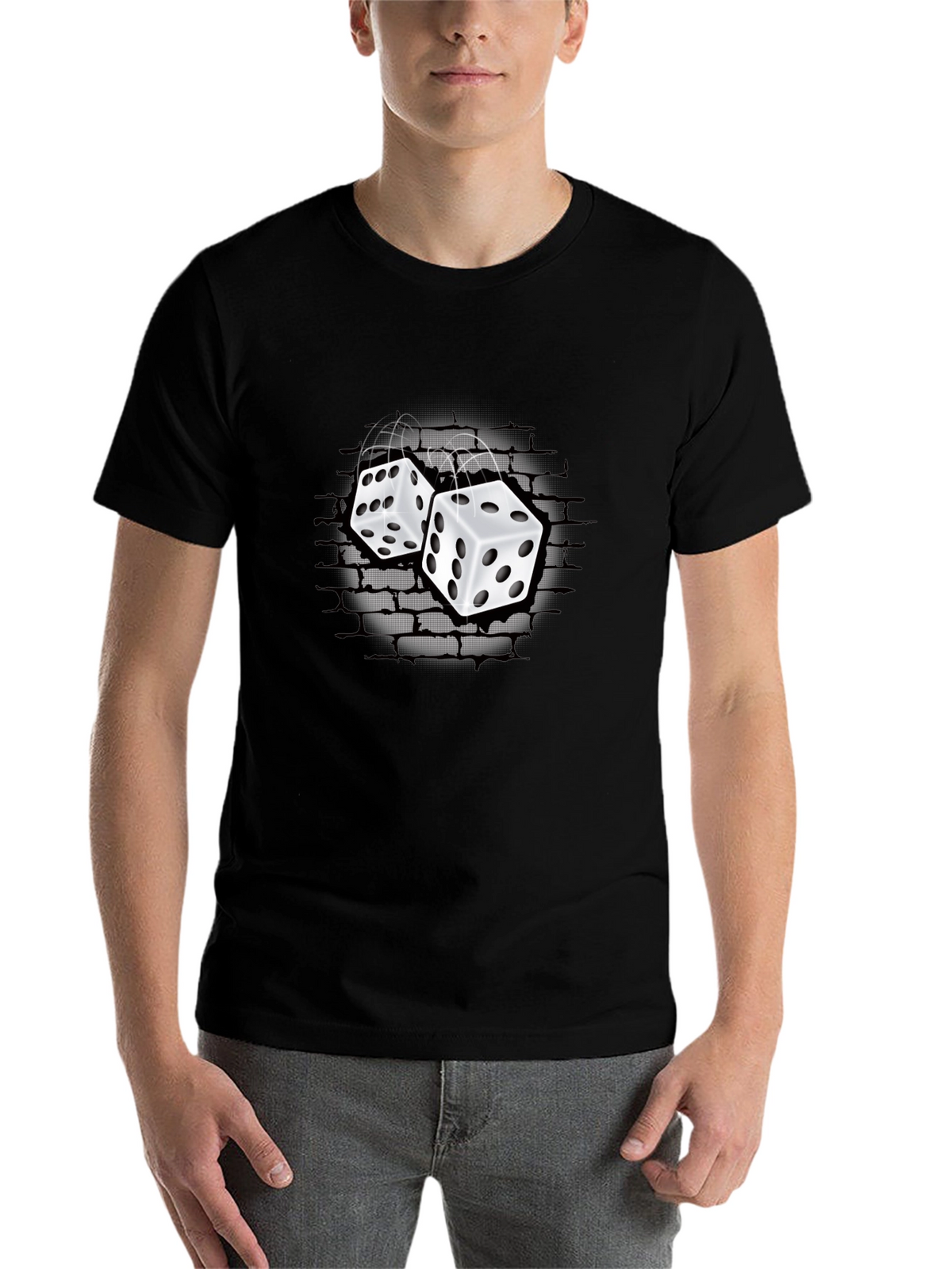 Rolling Dice Graphic T-Shirt - Black
