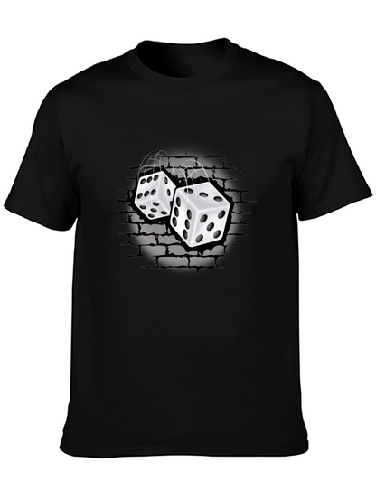 Rolling Dice Graphic T-Shirt - Black