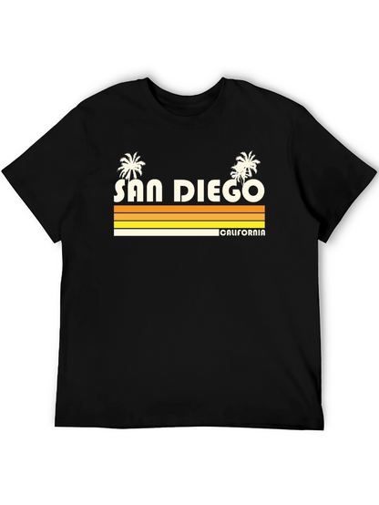 San Diego California Retro Style Black T-Shirt