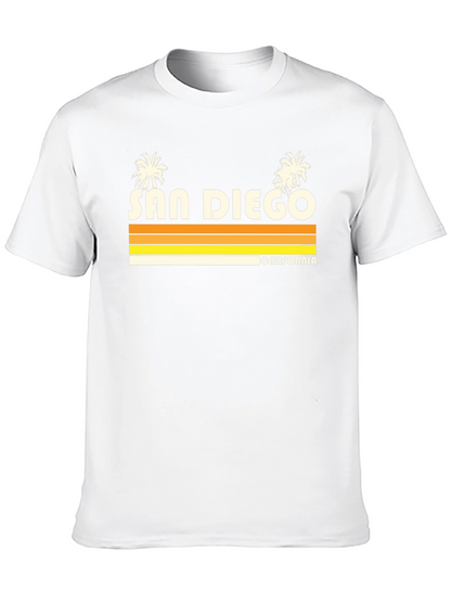 San Diego California Retro Style Black T-Shirt