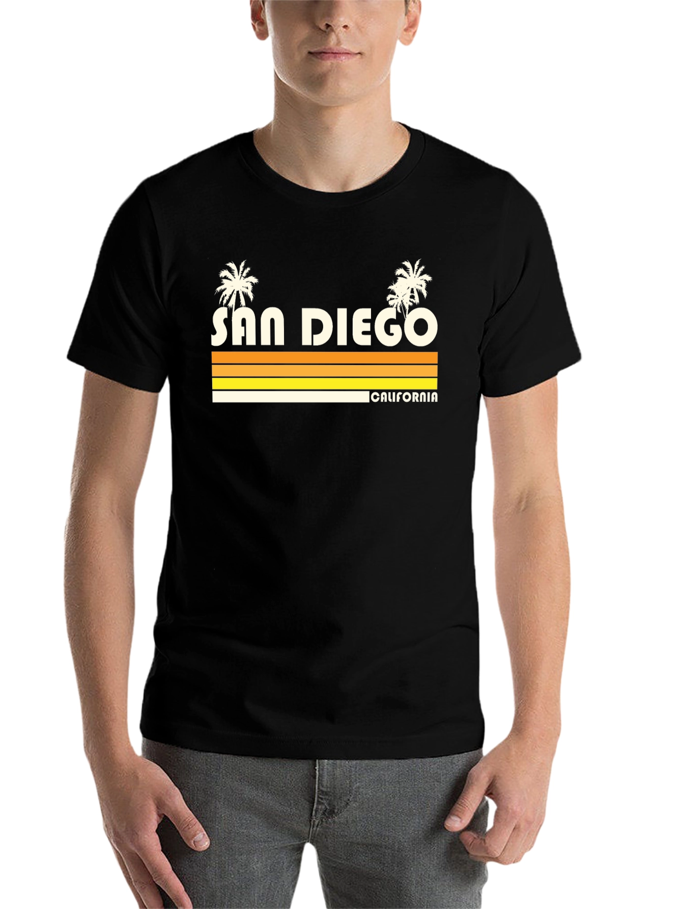 San Diego California Retro Style Black T-Shirt