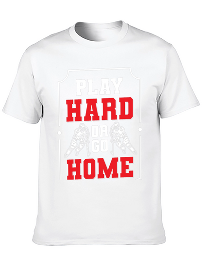 Play Hard Hockey T-Shirt - Black Cotton Graphic Tee
