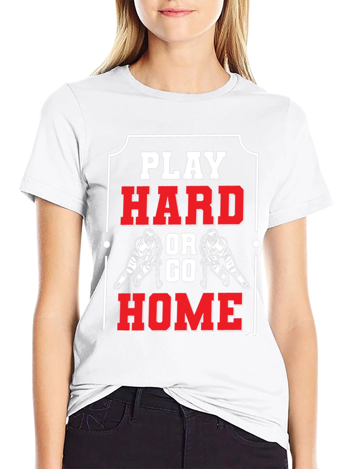 Play Hard Hockey T-Shirt - Black Cotton Graphic Tee