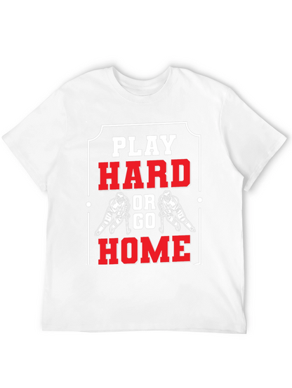Play Hard Hockey T-Shirt - Black Cotton Graphic Tee