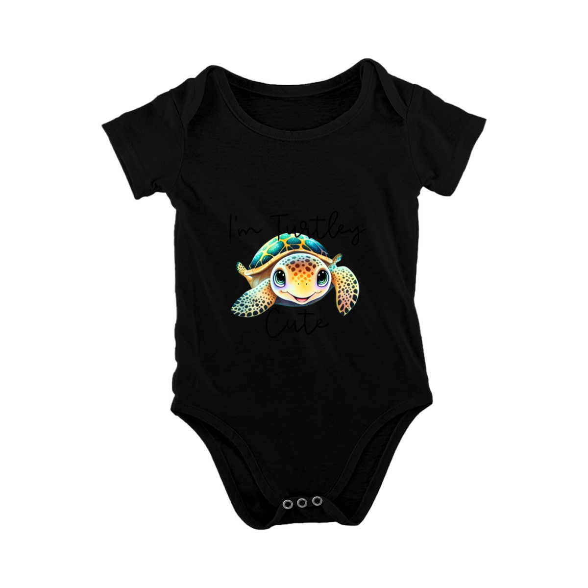I¡¯m Turtley Cute Colorful Sea Turtle Baby Bodysuit