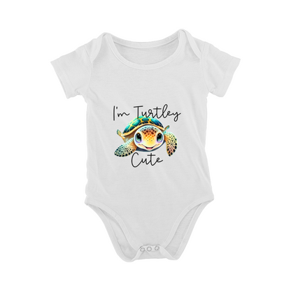 I¡¯m Turtley Cute Colorful Sea Turtle Baby Bodysuit