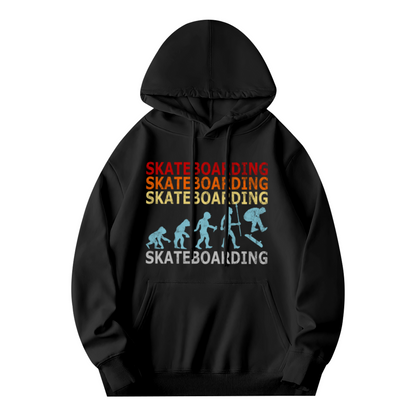 Vintage Evolution Skateboarding Graphic Hoodie, Soft Skater Street Top