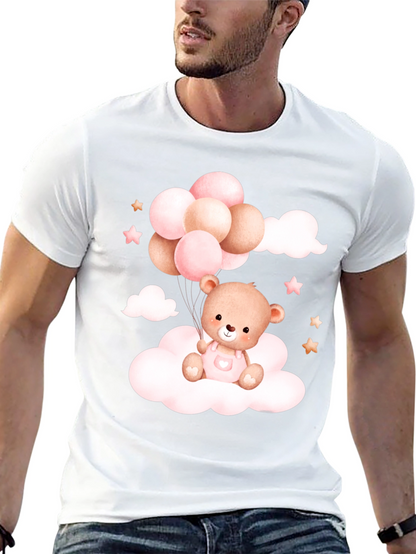 Cute Teddy Bear Balloons Black Tee