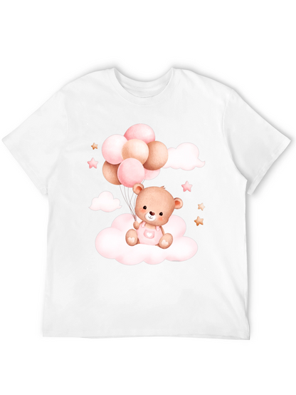 Cute Teddy Bear Balloons Black Tee