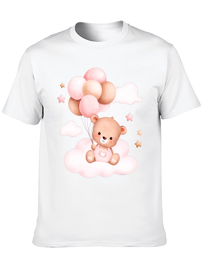Cute Teddy Bear Balloons Black Tee