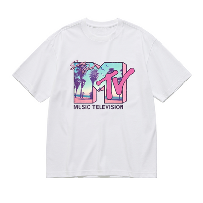 Retro MTV Spring Break Palm Beach Vintage Plus Size Women¡¯s Printed T-Shirt