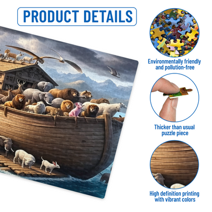 Noah¡¯s Ark Full of All Kinds of Animals Religious Art Puzzle