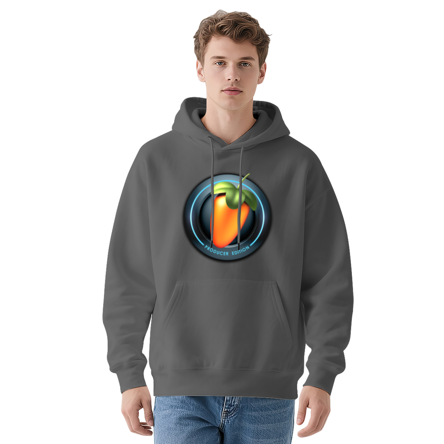 FL Studio Producer Gray Hoodie, Music Lover Soft Comfort Hoodie