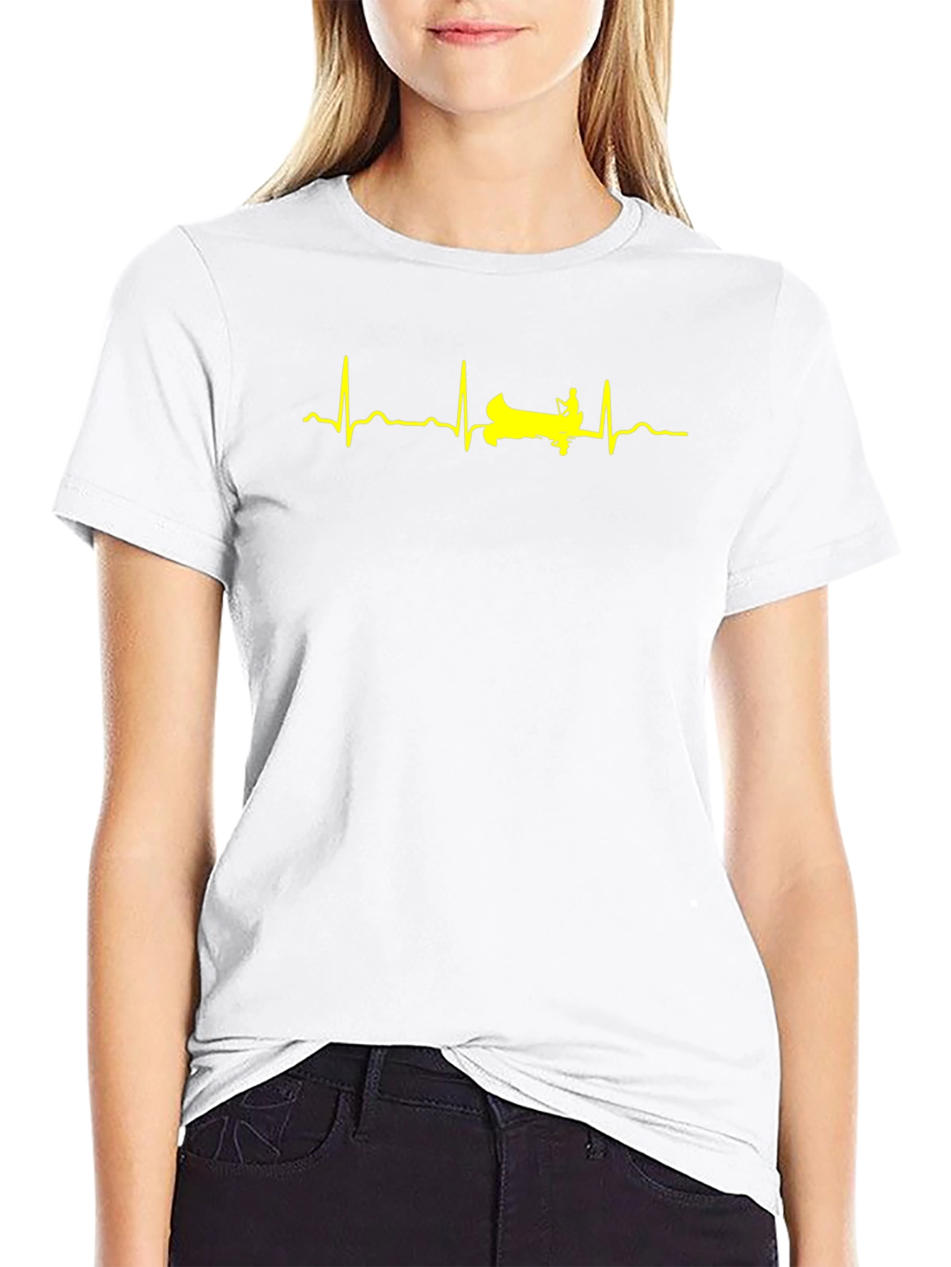 Kayak Heartbeat Graphic Tee - Black