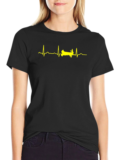 Kayak Heartbeat Graphic Tee - Black