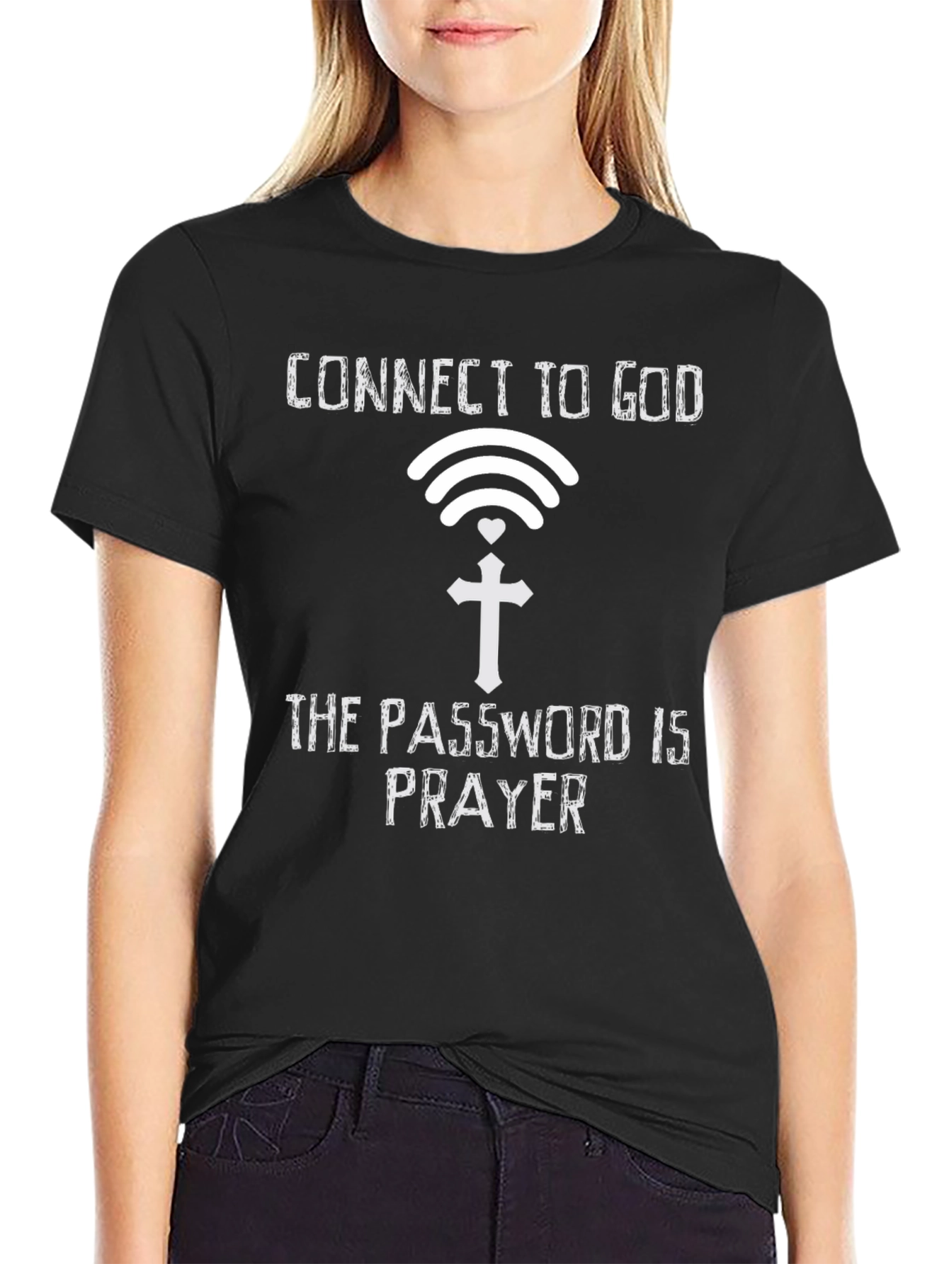 Connect to God T-Shirt: Prayer is the Password