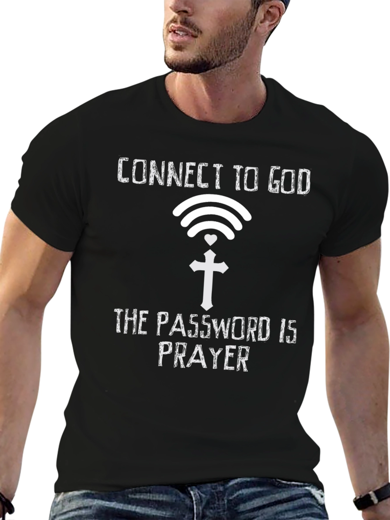 Connect to God T-Shirt: Prayer is the Password