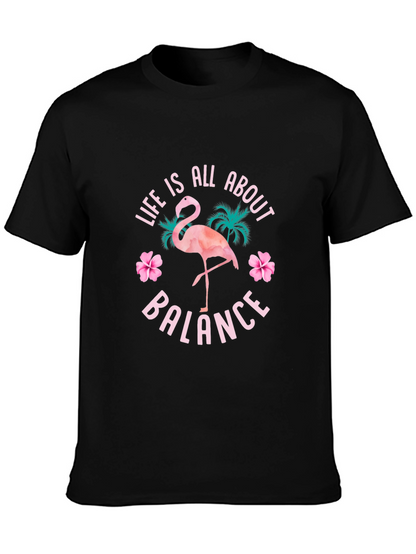 Life is All About Balance Flamingo Graphic T-Shirt