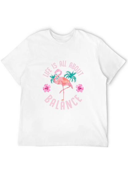 Life is All About Balance Flamingo Graphic T-Shirt