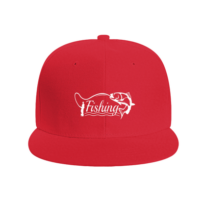 Vintage Fishing Fish Graphic Red Angler Snapback Sun Hat
