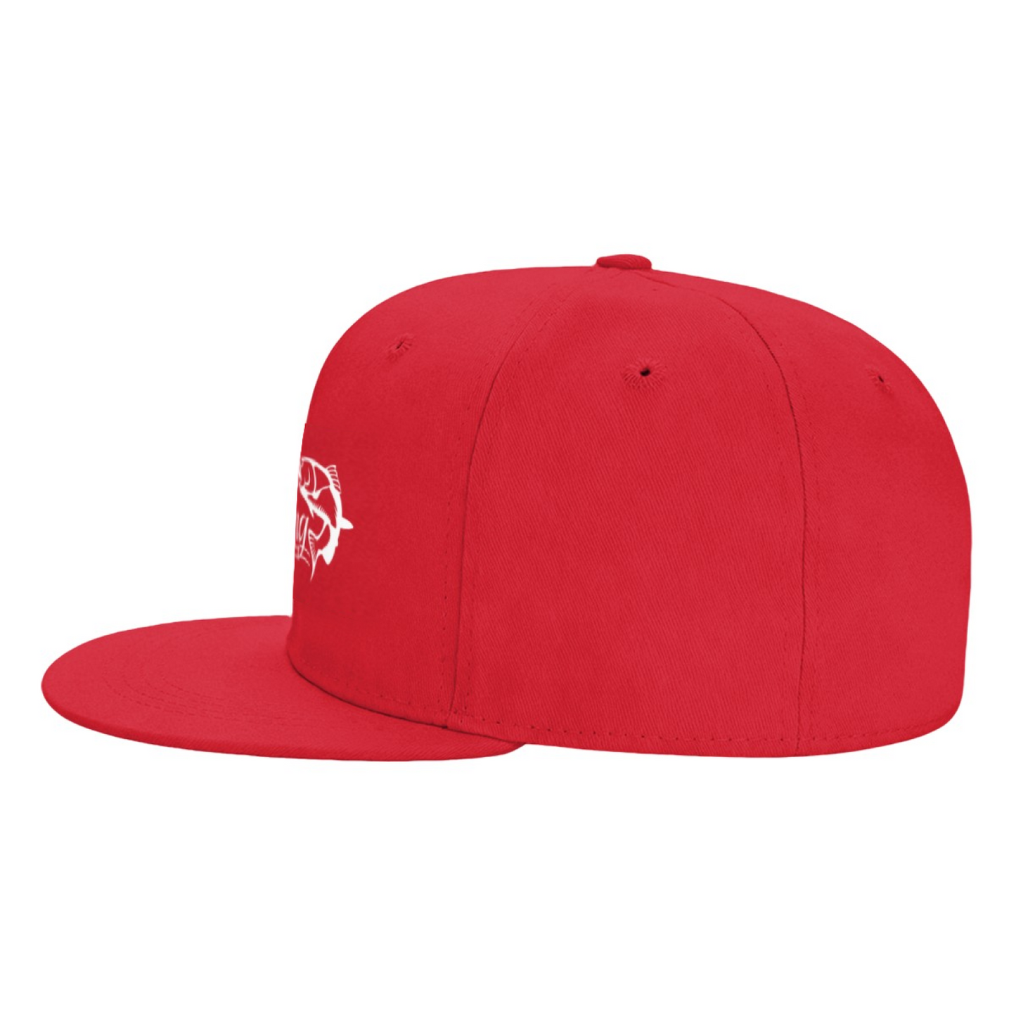 Vintage Fishing Fish Graphic Red Angler Snapback Sun Hat