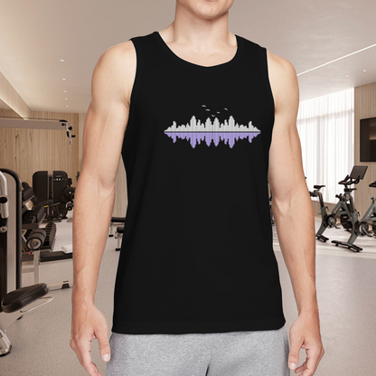 Minimal Sound Wave Bird Sky Music Lover Men¡¯s Tank