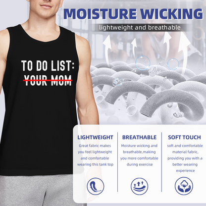 Funny Rude To Do List Your Mom Meme Humor Men Casual Tank Vest