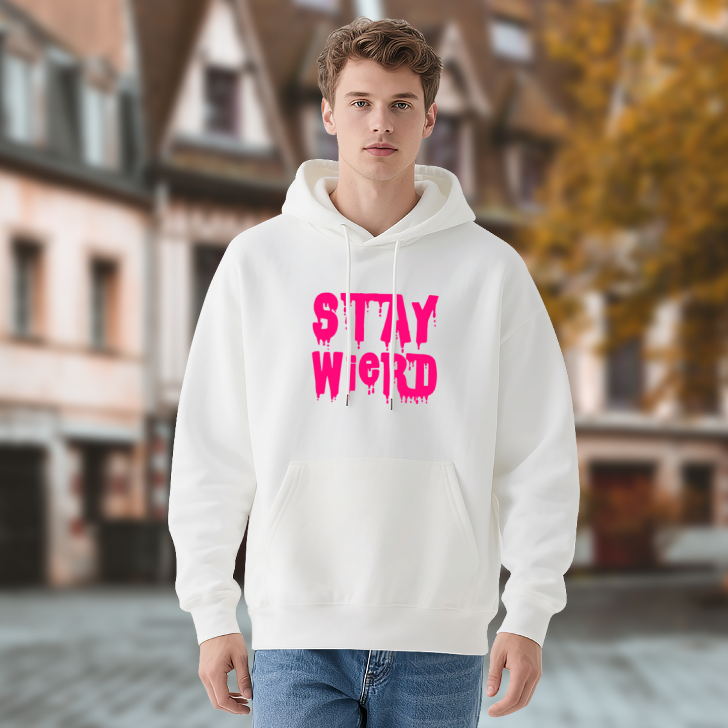 Men's Graphic Hoodie: ST7\YWi910 Typography, Trendy & Soft