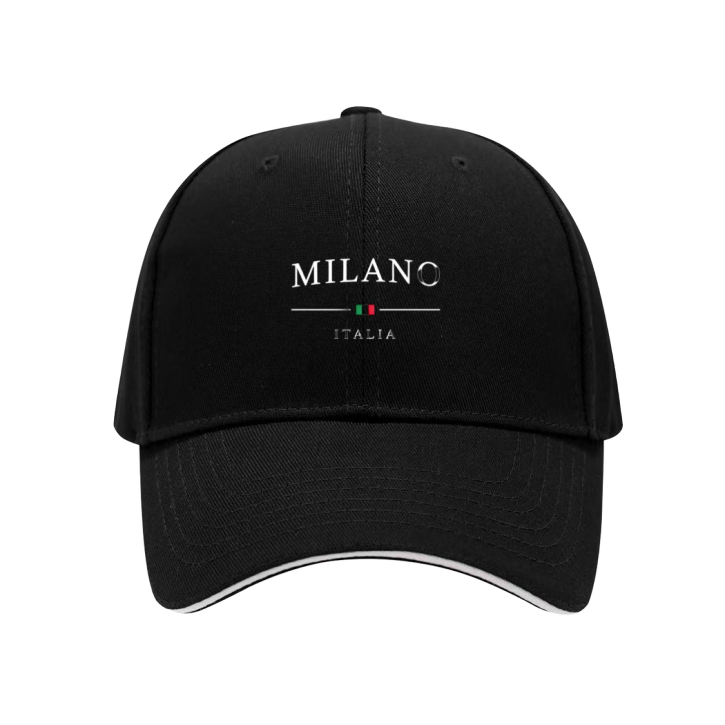 Milano Italia Flag Print Classic Multi-Color Sandwich Brim Baseball Cap