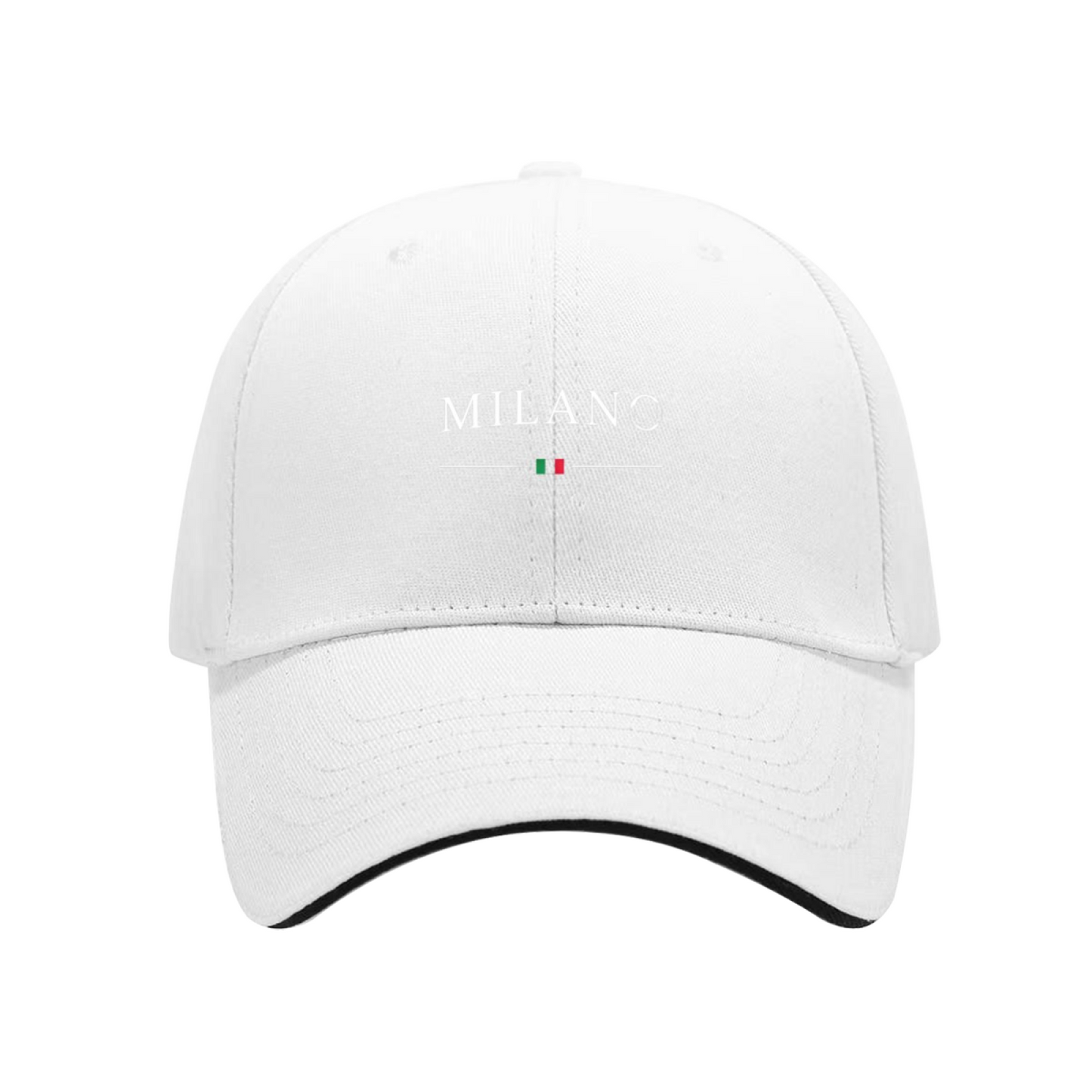 Milano Italia Flag Print Classic Multi-Color Sandwich Brim Baseball Cap