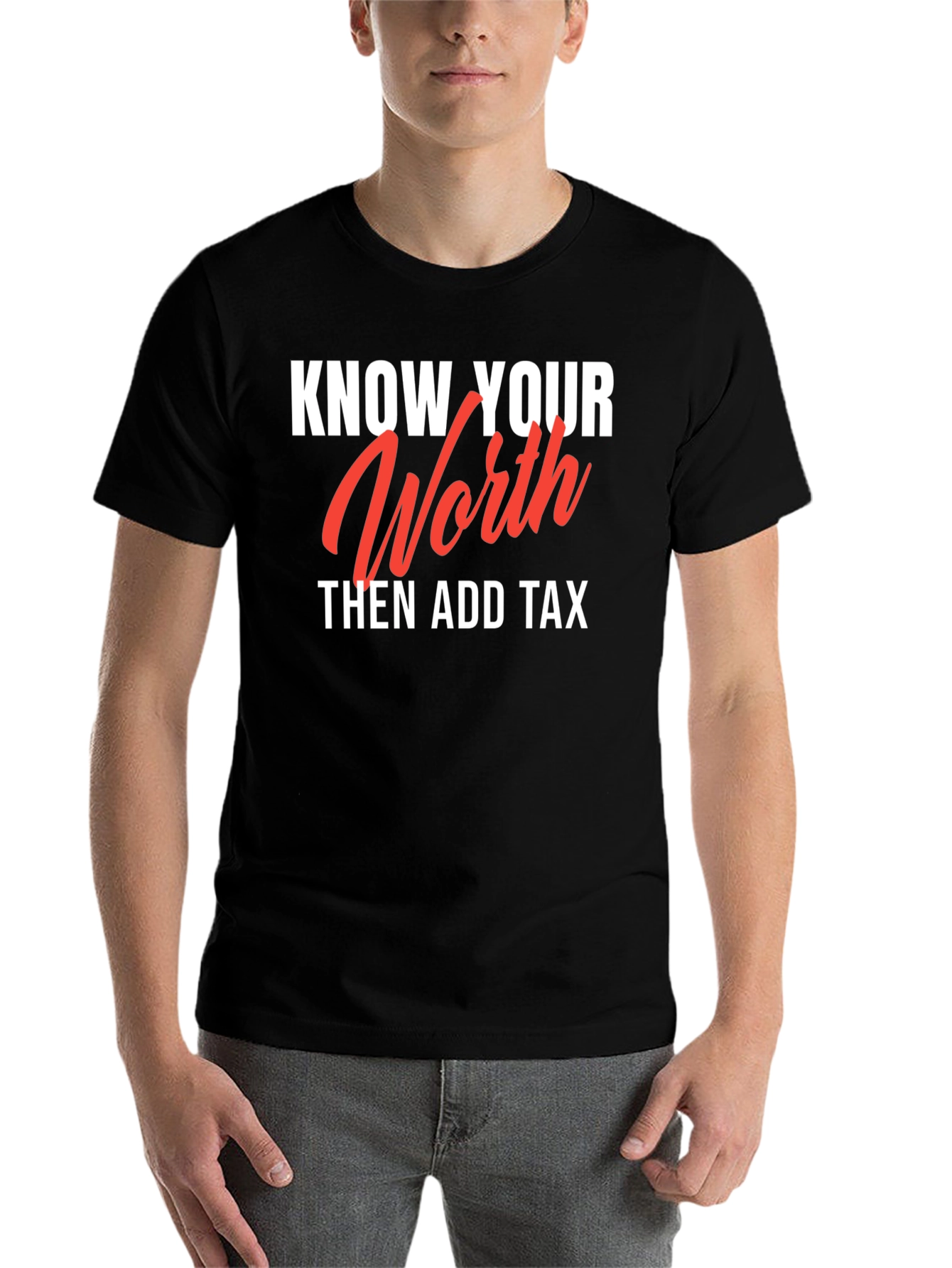 Know Your Worth Black Graphic Tee