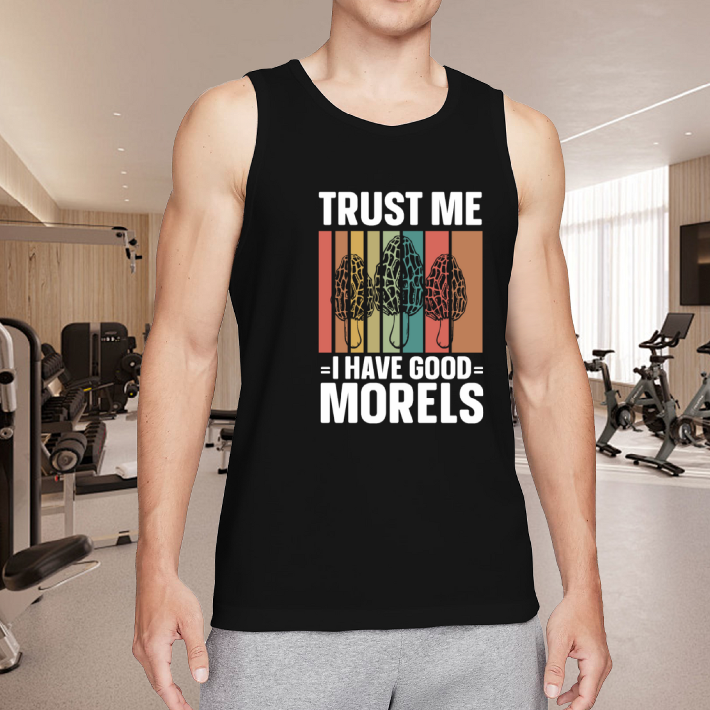 Retro Morel Mushroom Forager Funny Tank Top