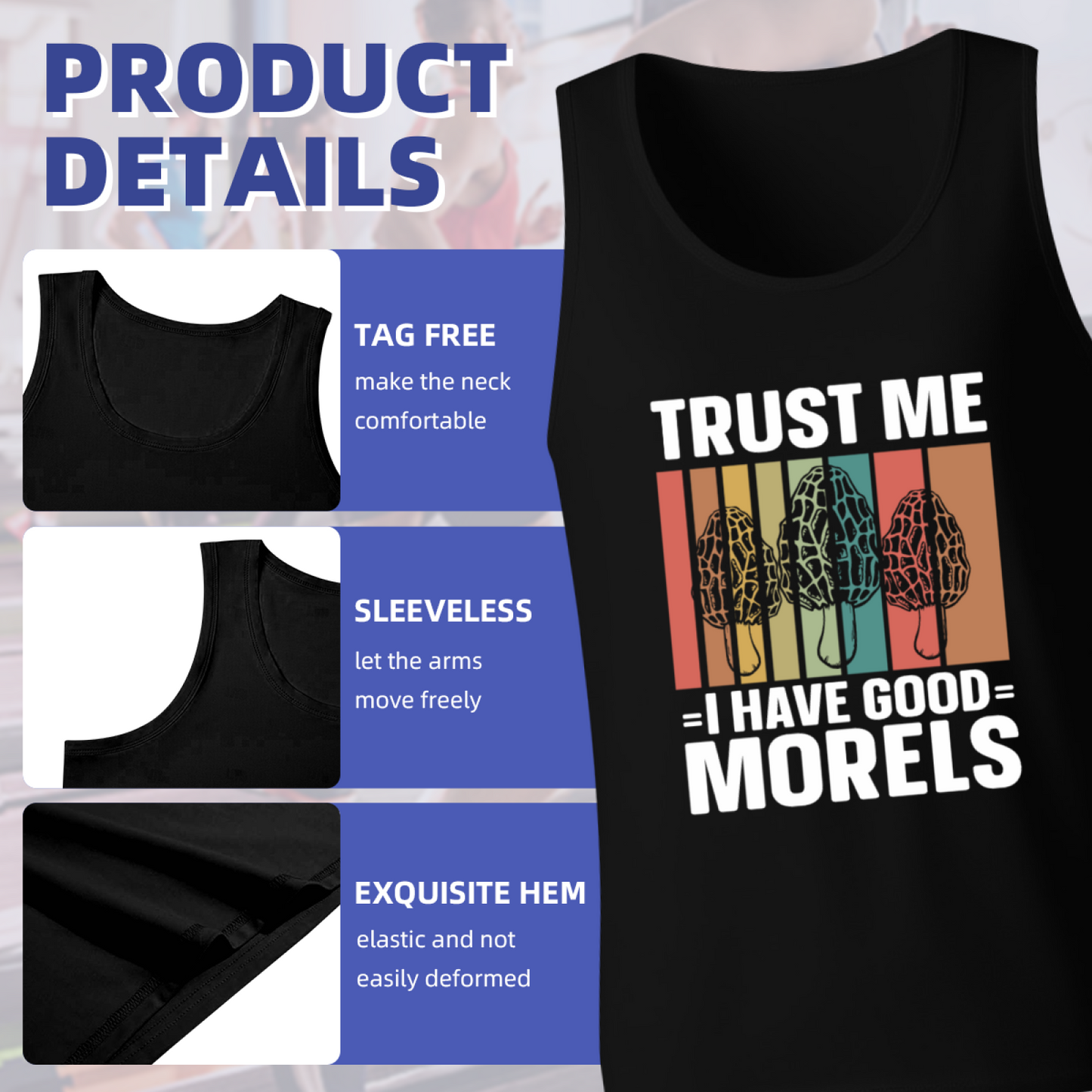 Retro Morel Mushroom Forager Funny Tank Top