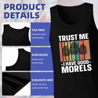 Retro Morel Mushroom Forager Funny Tank Top