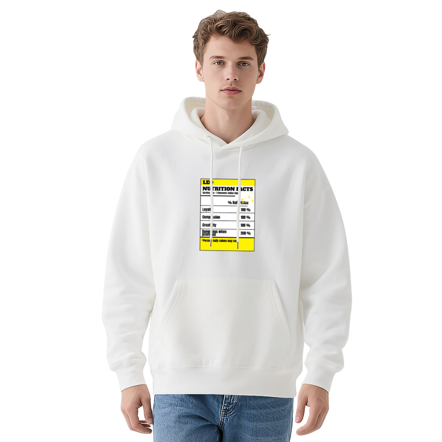 Funny Dad Nutrition Facts Label White Hoodie, Ultra Comfort Family Casual Wear