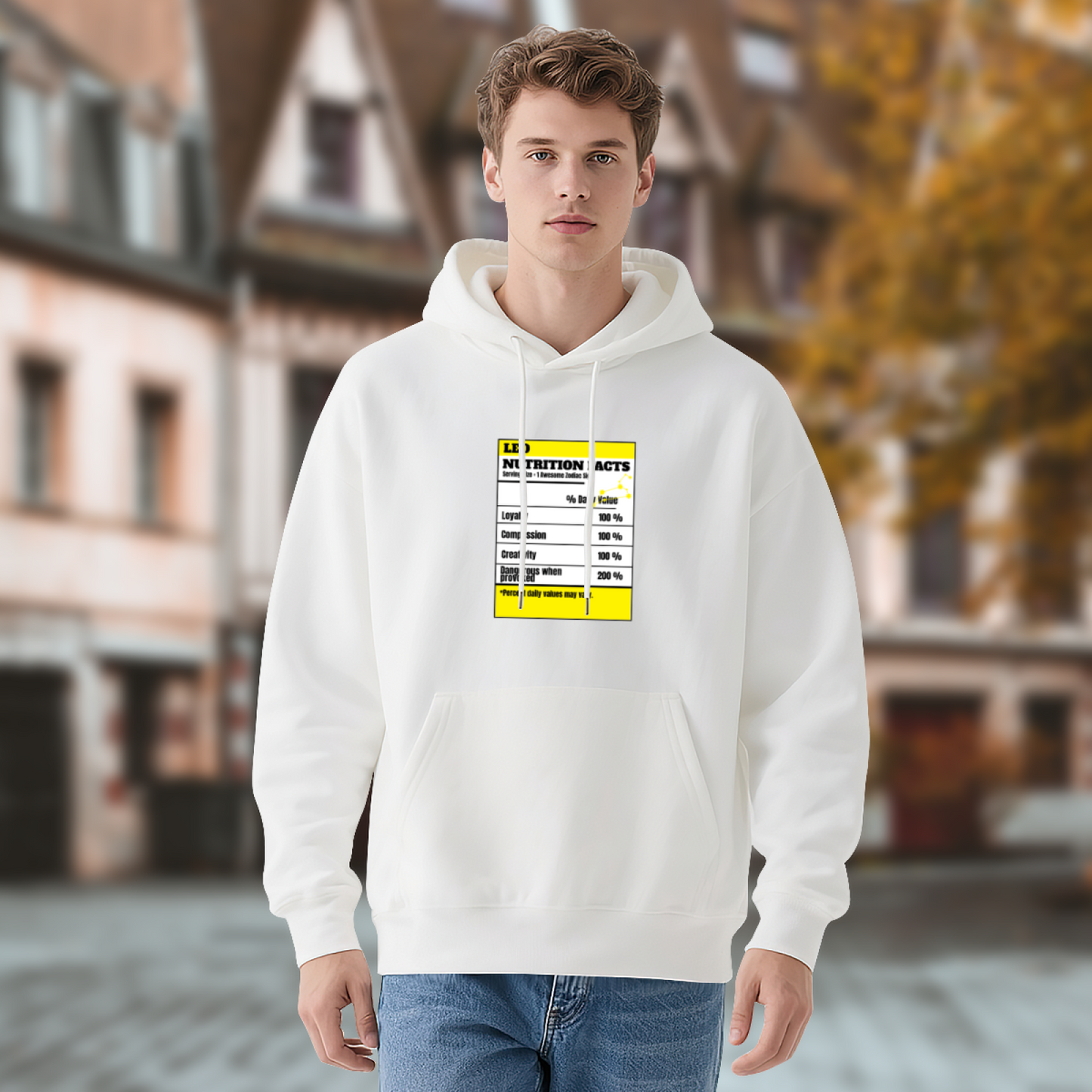 Funny Dad Nutrition Facts Label White Hoodie, Ultra Comfort Family Casual Wear