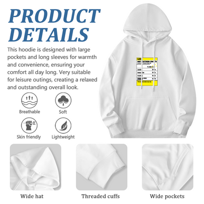 Funny Dad Nutrition Facts Label White Hoodie, Ultra Comfort Family Casual Wear