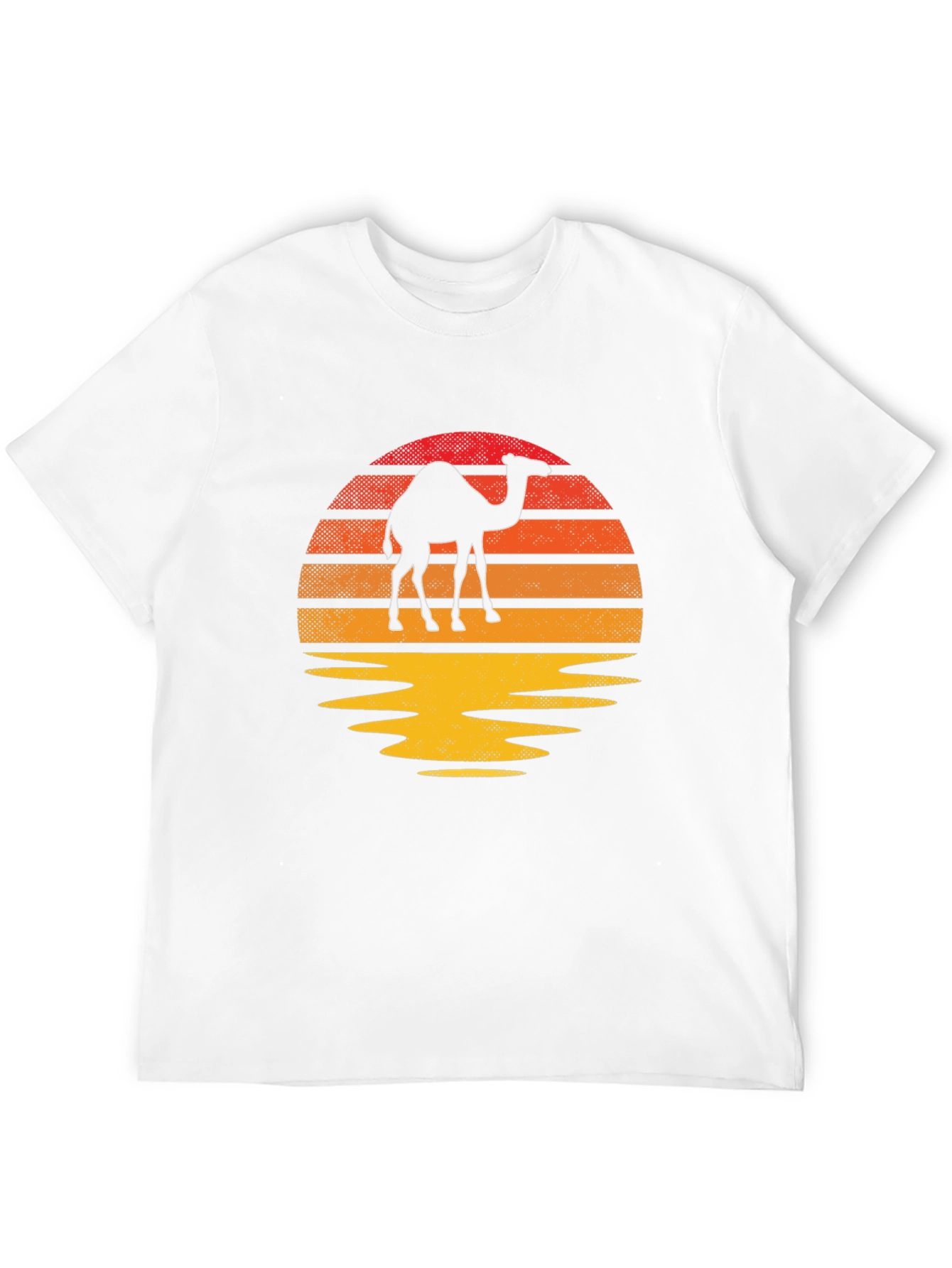 Camel Sunset Graphic Tee - Retro Style